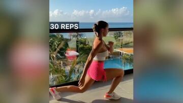 No descansa ni de vacaciones en M¨¦xico: el duro entrenamiento de Paddy, la novia de Marcos Llorente