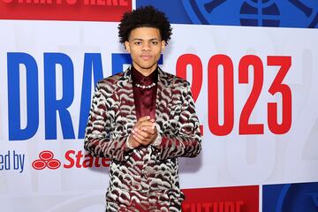 Keyonte George a su llegada al Barclays Center para la ceremonia del draft de la NBA 2023.