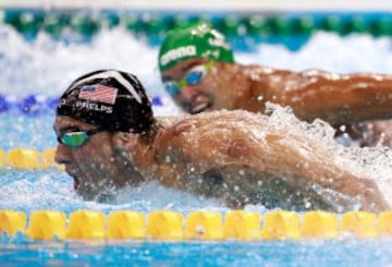 Es lo que parece decir el sudafricano Chad le Clos al imparable Michael Phelps en la final de 200m mariposa de los Juegos Olímpicos de Rio 2016.