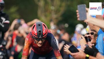 Carlos Rodríguez, en cabeza de la 8ª etapa del Tour de Gran Bretaña.