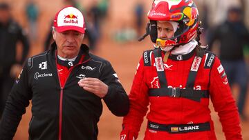 Sainz y Laia Sanz durante la jornada del sábado en el Desert XPrix.