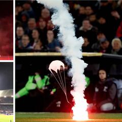 The latest crazy from Feyenoord ultras: flares fired from outside