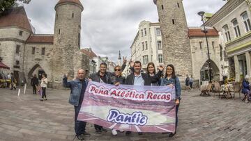 Aficionados del Atlético en Talllin.