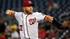 WASHINGTON, DC - MAY 02: Stephen Strasburg #37 of the Washington Nationals pitches against the St. Louis Cardinals during the first inning at Nationals Park on May 2, 2019 in Washington, DC.   Will Newton/Getty Images/AFP
 == FOR NEWSPAPERS, INTERNET, TELCOS &amp; TELEVISION USE ONLY ==