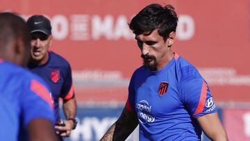 Savic, en el entrenamiento del Atlético.