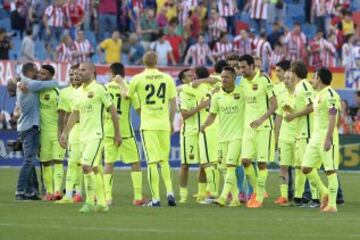 Los jugadores celebran el título de Liga.