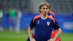 Modric, durante un entrenamiento con la selección croata.