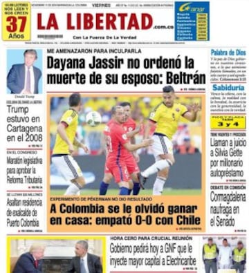 Así vio la prensa el empate de la Roja en Barranquilla