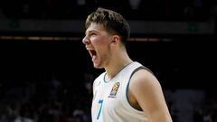 Luka Doncic celebra una de sus canastas ante Panathinaikos.