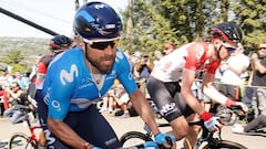 El ciclista espa&ntilde;ol Alejandro Valverde asciende el Muro de Huy durante la Flecha Valona.