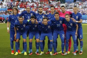 El once inicial del Croacia.