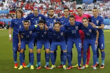 El once inicial del Croacia. 