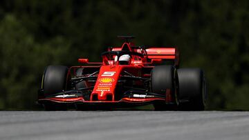 Vettel (Ferrari SF90). Austria, F1 2019. 