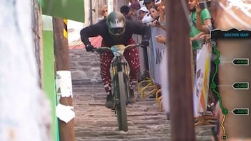 Camilo S&aacute;nchez durante el MTB Urban Downhill Red Bull Cerro Abajo Guanajuato 2023. 