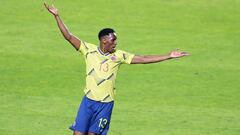 Yerry Mina valor&oacute; al victoria de Colombia frente a Qatar