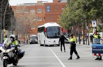 Llegada del autobús del Real Madrid. 


