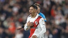 AMDEP5257. BUENOS AIRES (ARGENTINA), 27/06/2023.- Rodrigo Aliendro de River Plate celebra un gol hoy, en un partido de la fase de grupos de la Copa Libertadores entre River Plate y The Strongest en el estadio Más Monumental en Buenos Aires (Argentina). EFE/ Juan Ignacio Roncoroni
