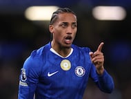 Soccer Football - Premier League - Chelsea v Arsenal - Stamford Bridge, London, Britain - November 30, 2025 Chelsea's Joao Pedro reacts REUTERS/David Klein EDITORIAL USE ONLY. NO USE WITH UNAUTHORIZED AUDIO, VIDEO, DATA, FIXTURE LISTS, CLUB/LEAGUE LOGOS OR 'LIVE' SERVICES. ONLINE IN-MATCH USE LIMITED TO 120 IMAGES, NO VIDEO EMULATION. NO USE IN BETTING, GAMES OR SINGLE CLUB/LEAGUE/PLAYER PUBLICATIONS. PLEASE CONTACT YOUR ACCOUNT REPRESENTATIVE FOR FURTHER DETAILS..