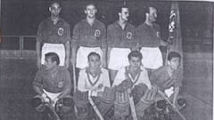 Imagen de la selección española de hockey patines que conquisto el primer Mundial de la historia en 1951 y de la que formaba parte Jordi Trias, fallecido este viernes a los 98 años de edad.