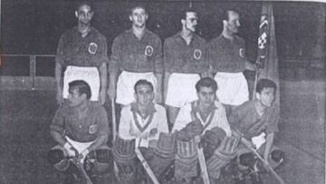 Imagen de la selección española de hockey patines que conquisto el primer Mundial de la historia en 1951 y de la que formaba parte Jordi Trias, fallecido este viernes a los 98 años de edad.