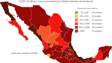 Mapa y casos de coronavirus en México por estados hoy 29 de mayo