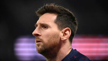 Messi durante un calentamiento previo a un partido con el PSG.
