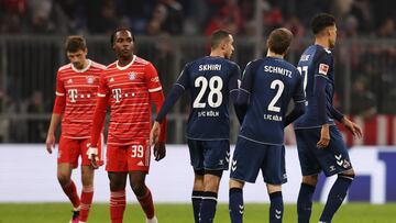 Soccer Football - Bundesliga - Bayern Munich v FC Cologne - Allianz Arena, Munich, Germany - January 24, 2023 Bayern Munich's Mathys Tel reacts after the match REUTERS/Lukas Barth DFL REGULATIONS PROHIBIT ANY USE OF PHOTOGRAPHS AS IMAGE SEQUENCES AND/OR QUASI-VIDEO.