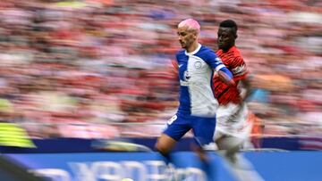 Griezmann, en una acción con Baba en el Atlético-Mallorca. El francés ha vuelto a su 'prime'.