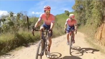 Rigoberto Ur&aacute;n y Dani mart&iacute;nez entrenado en MTB