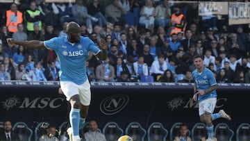 NAPLES (Italy), 09/03/2025.- Napoli's Romelu Lukaku in action during the Italian Serie A soccer match between SSC Napoli and ACF Fiorentina, in Naples, Italy, 09 March 2025. (Italia, Nápoles) EFE/EPA/CESARE ABBATE