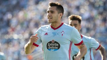 Maxi G&oacute;mez celebra un gol con el Celta.
 