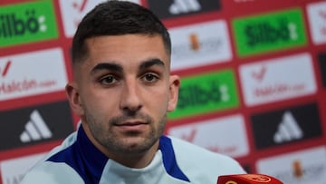 Ferran Torres, en conferencia de prensa.