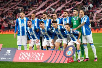 La alineación del Espanyol en San Mamés.