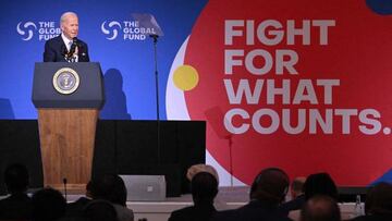 US President Joe Biden speaks during the Global Fund Seventh Replenishment Conference in New York on September 21, 2022. (Photo by MANDEL NGAN / AFP) (Photo by MANDEL NGAN/AFP via Getty Images)