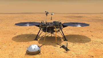 Esta ilustración muestra la nave espacial InSight de la NASA con sus instrumentos desplegados en la superficie marciana.
NASA/JPL-CALTECH
25/04/2022