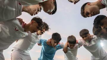 Los jugadores del Infantil A del Sevilla posan antes del partido.