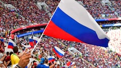 Una bandera rusa, en 2018.