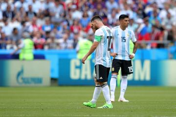 Lionel Messi tras el 1-0 de Griezmann. 