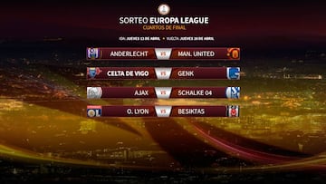 Celta-Genk; Anderlecht-United; Ajax-Schalke y Lyon-Besiktas