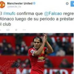 Manchester United: Falcao no se queda y regresa al Mónaco