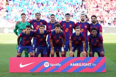 El once inicial del FC Barcelona.