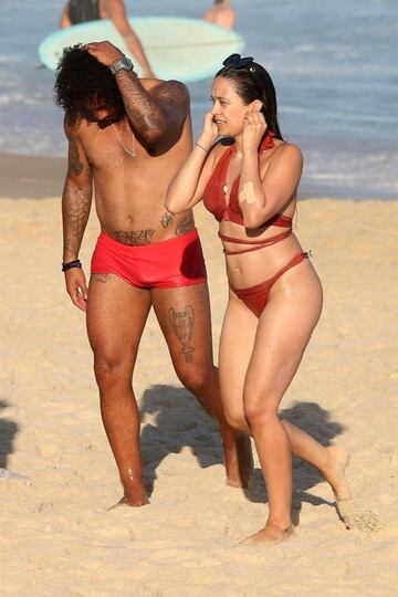 Marcelo relaxes with his family at the beach in Rio de Janeiro.