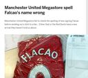 De Falcao a Flacao: el United se confunde con las camisetas
