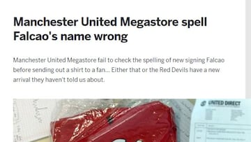 De Falcao a Flacao: el United se confunde con las camisetas
