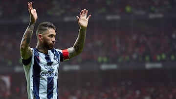 Sergio Ramos of Monterrey during the semi-finals second leg match between Toluca and Monterrey, as part of the Liga BBVA MX, Torneo Apertura 2025 at Nemesio Diez Stadium, on December 06, 2025 in Toluca, Estado de Mexico, Mexico.