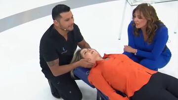 Michelle Adam se sometió a una sesión de quiropraxia en vivo y no pudo evitar esta reacción: “Ay, conch...”