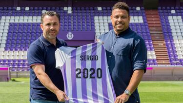 Sergio y Ronaldo, entrenador y presidente del Real Valladolid.