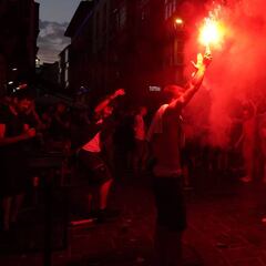 Celebración descontrolada del título del Baskonia en Vitoria