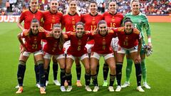 Formación inicial de la Selección española femenina en el encuentro ante Alemania., de la Eurocopa femenina.