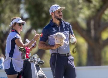 Santiago Tarr&iacute;o y Noelia, su caddie y pareja.